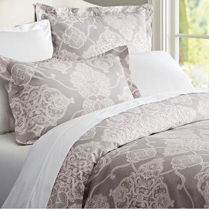 Pottery Barn Alana Medallion Grey King Duvet Cover NWOT SOLDOUT